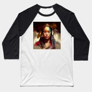 Powerful Asian Warrior Woman #3 Baseball T-Shirt